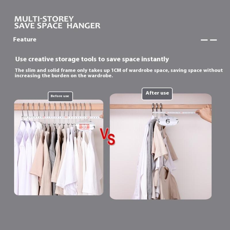 Multi-Layer Clothes Rack Metal Clothes Drying Rack Space Saving Wardrobe Storage Rack
