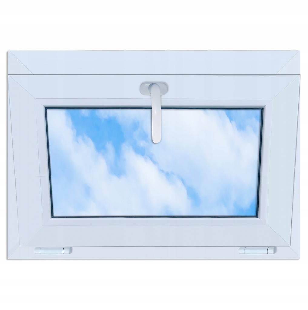 Okno Antracytowe PCV Standardowe Uchylne 70x50 700x500 Dwuszybowe Nowe Uchylane