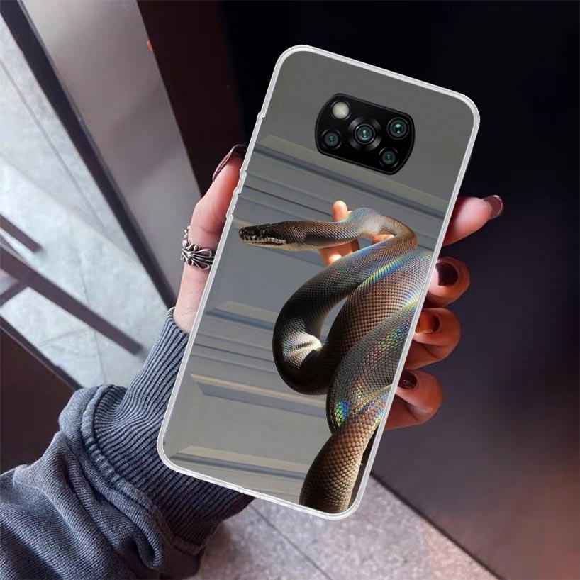 Animal Leather Snake Scales Phone Case For Xiaomi Poco X5 X6 X7 Pro F7 Ultra M7 Redmi 15C 15 13C 13 12C 12 10 10C 10A 9 9C 9T 9A