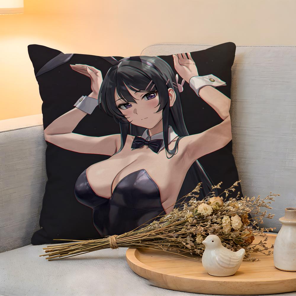 Cushion Cover  Linen  SkinFriendly Soft Decorative Case For Sofa Home Decor Sexy Anime MMai Sakurajima Pillow cover