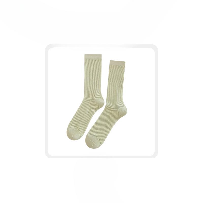 Female Spring and Summer Thin Money Draws A Stripe To Show Thin College Wind Long Socks