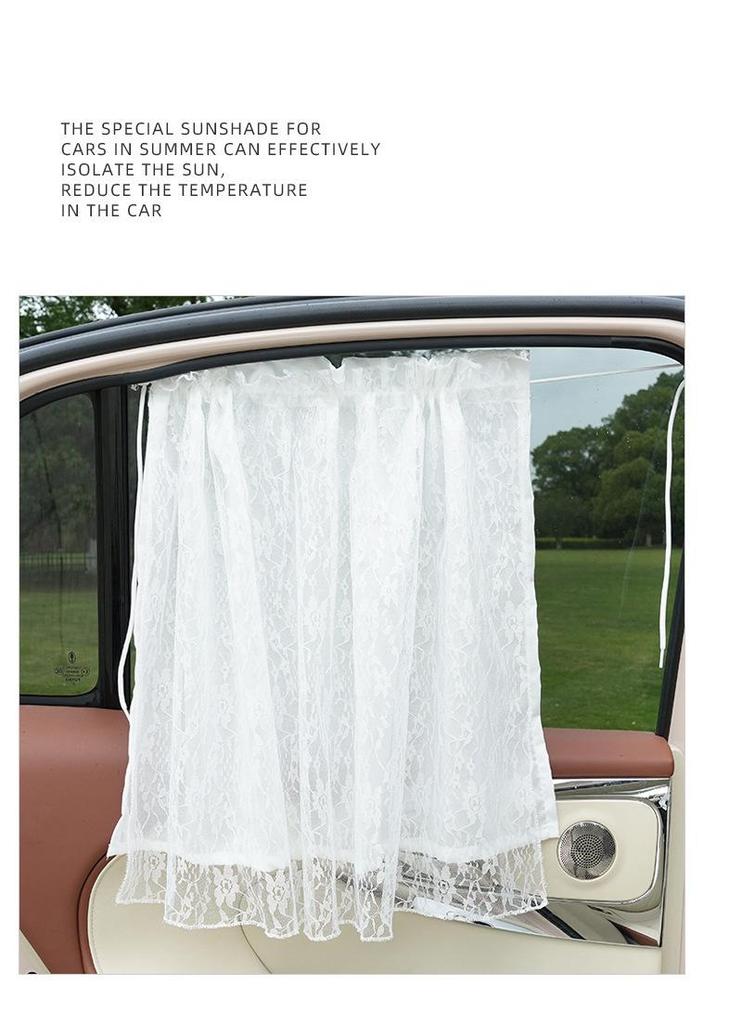 Lace Mesh Car Sunshade: Baby Protection & Heat Insulation Side Curtains for Privacy