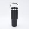 30oz Stainless Steel Travel Mug With Handle Straw Lid Vacuum Insulated Water Bottle Car Office Gym