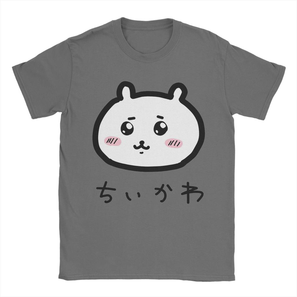 Chiikawas TShirt Men  Leisure 100 Cotton Tee Shirt Crewneck Short Sleeve T Shirt Big Size Clothing
