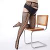 European and American Plus-size Jacquard Fishnet Stockings with Hollowed-out Holes, One-piece Sexy Black Stockings for Plus-size Women MM Fishnet