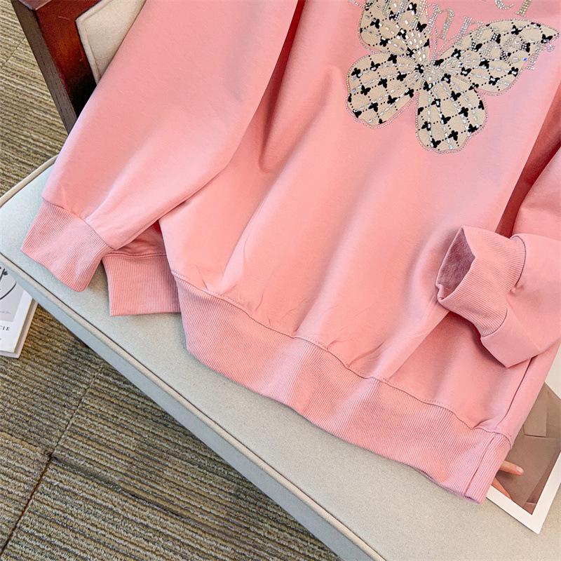 Plus Size Autumn Lapel Sweatshirt (Chest Circumference: 150/160cm, Suitable for 200-350 Jin)