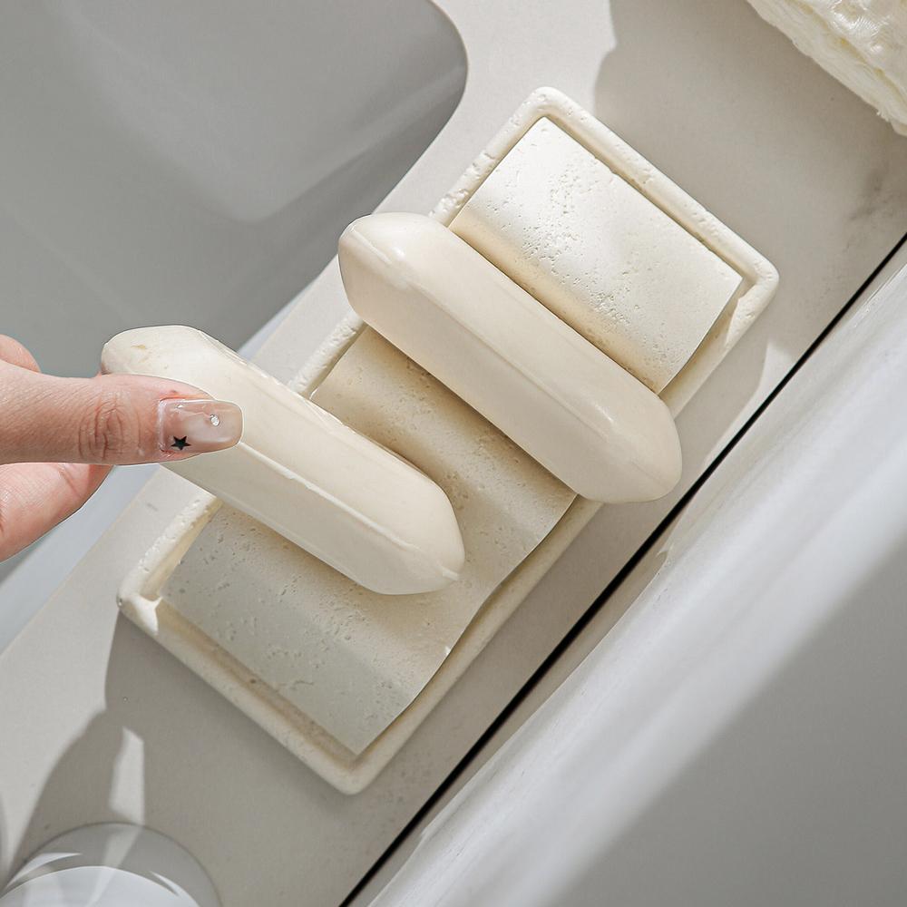 Retro Natural Cave Stone Soap Box Household Soap Tray Rack Drain Box Bathroom Decoration Bathroom Supplies Drain Box