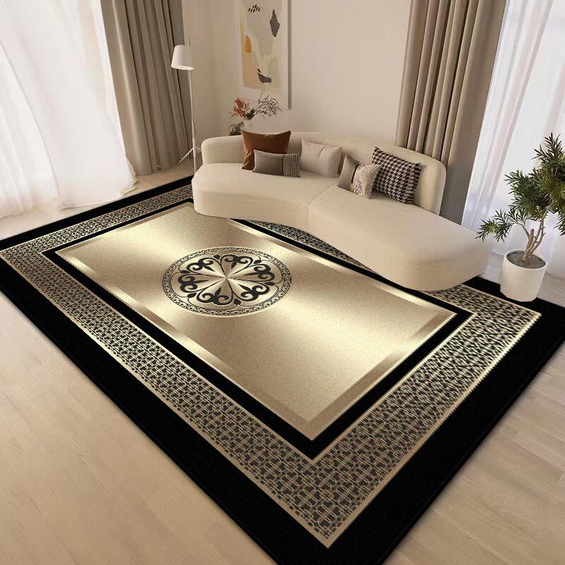 Luxury Big Size Carpet Living Room Gold Senior Coffee Tables Mats Non-slip Bedroom Decoration Rug Soft Sofa Table Mat Washable