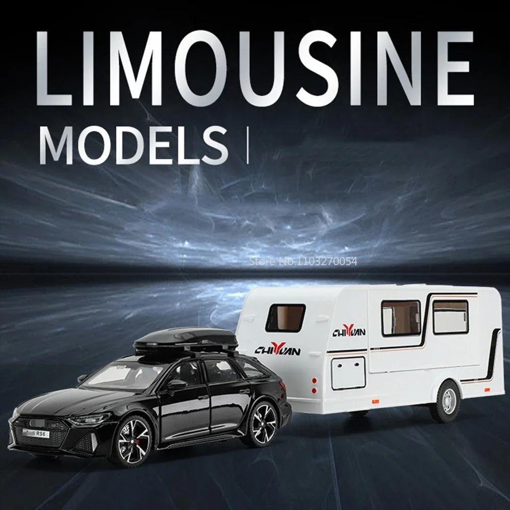 1/32 RS6 RV Simulatie Legeringsmodellen Auto Speelgoed Metaal Diecast Met Terugtrekmechanisme Geluid En Licht Voertuigen Voor Jongens Speelgoed Cadeaus Collectie