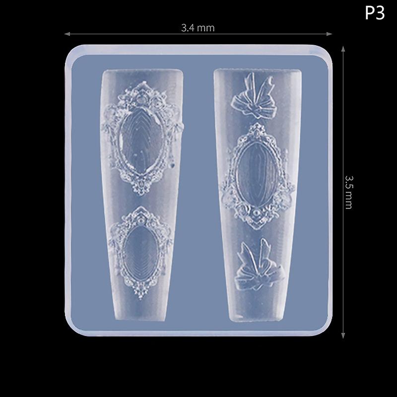 3D Mini Silicone Mold Butterfly Flower Nail Art Decorations Nails DIY Design Flower Shell Nail Mold Stamping Plate Manicure Mold