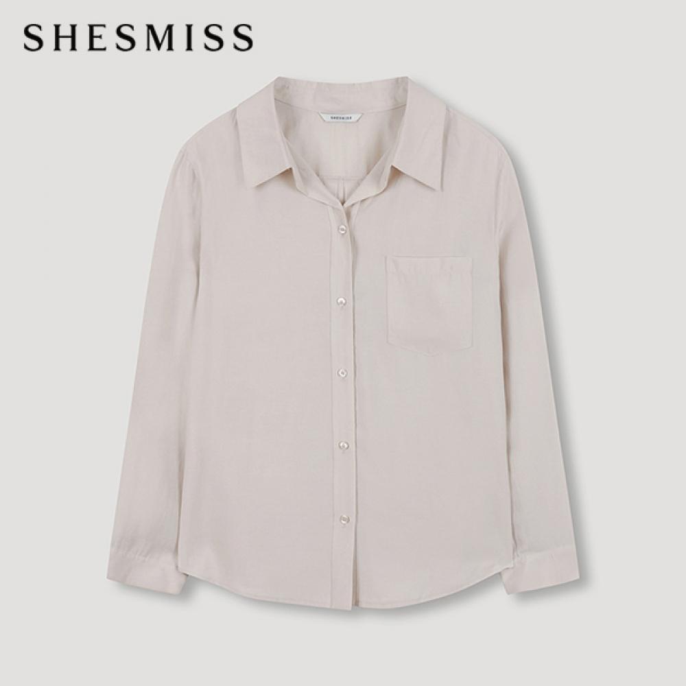 

She S miSS Open Collar Satin Shirt SwwStn32030 Cr creamy/66