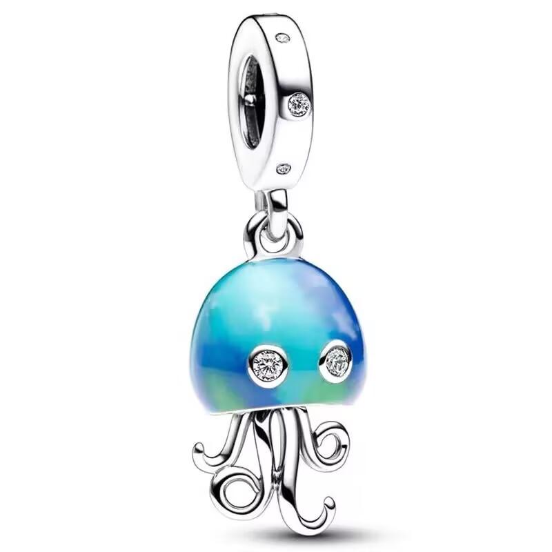 New Blue Ocean Series 100% Copper Dolphin Turtle Shell Charming Bead Jewelry For A Refreshing Summer For Women