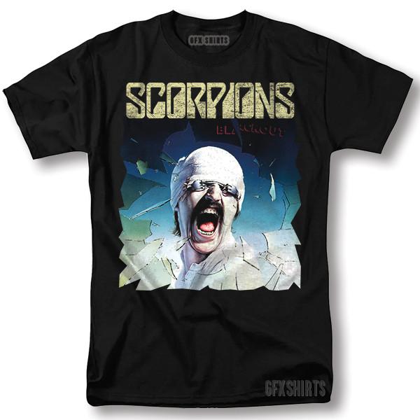 Scorpions Shirt Blackout Rock Concert Tour Vntg Design T-Shirt XXXXL