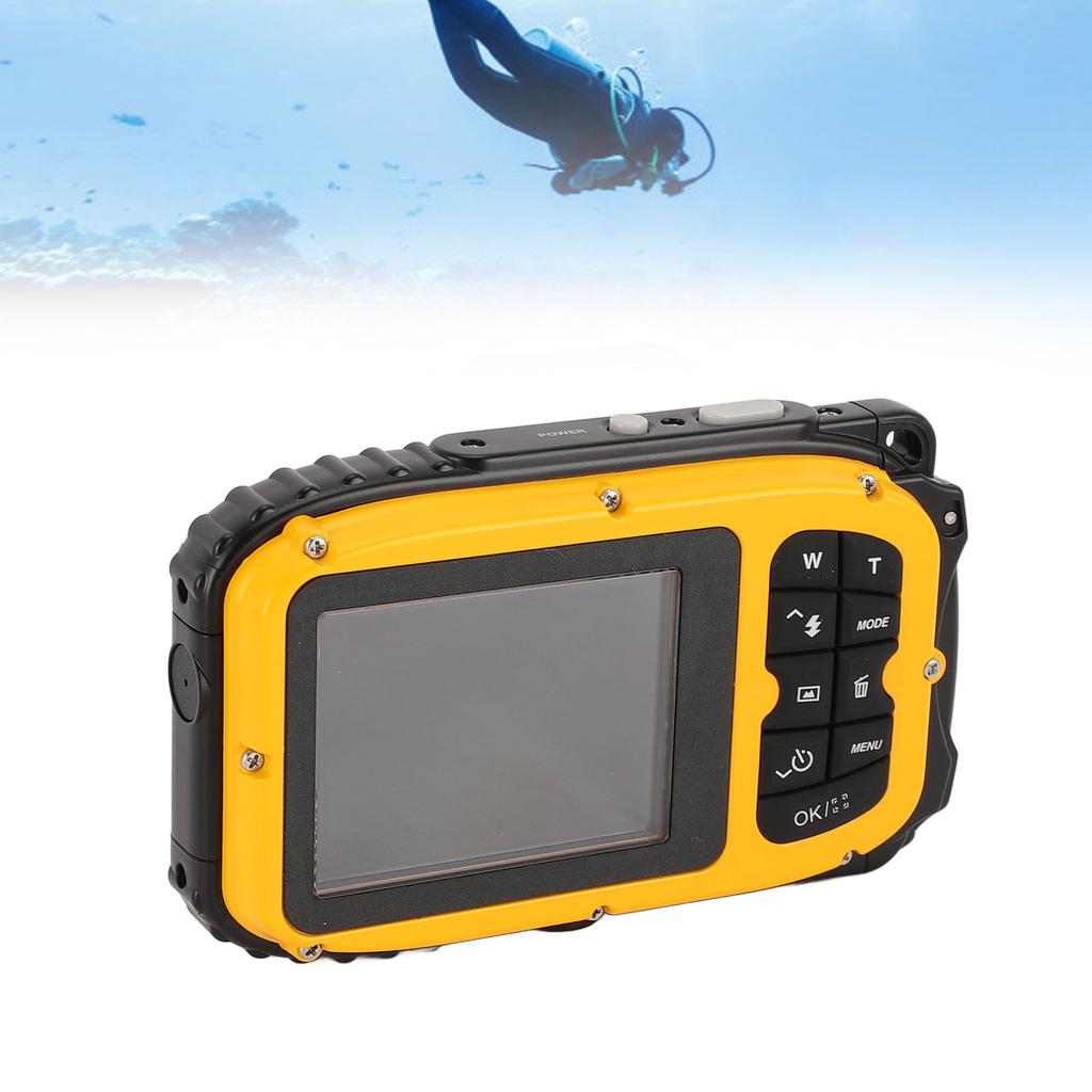 Diving Camera 1080P 48MP Anti Shake 5m Water Proof Underwater Camera with 2.4 Inch Color Screen 32G Memory Card Autofocus 630mAh Face Recognition