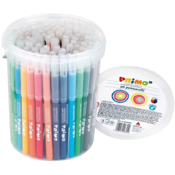 Feutre non permanent - PRIMO - Assorties - 2,5 mm - Pack de 96 - Pour enfants