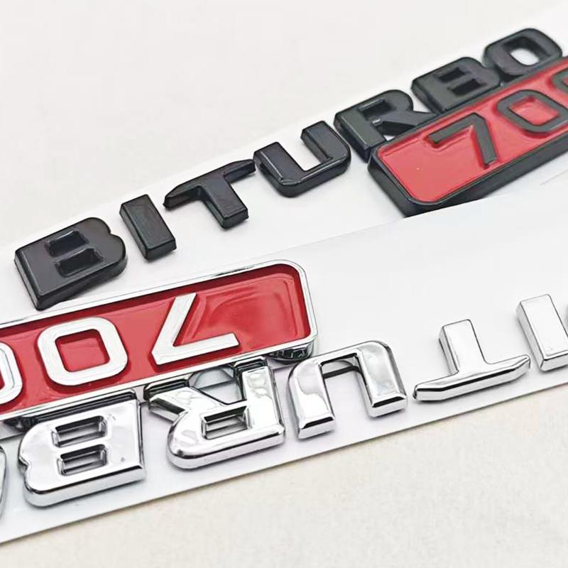 3D ABS Car Styling Logo BITURBO 700 Badge Fender Side Sticker Emblem Decals For Mercedes Benz AMG BITURBO 700 Auto Accessories