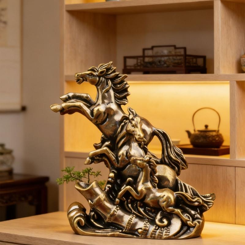 Posąg Figurka Galopujących Koni Symbolizujący Sukces I Siłę Prezent Na Parapetówkę Ceremonie Otwarcia Dekoracja Domu