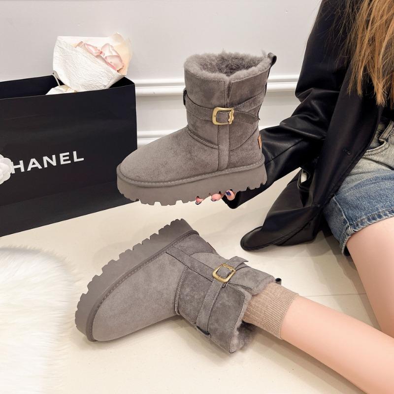 Winter New Snow Boots Non-slip and Snow-proof Comfortable Belt Buckle Outdoor Travel Versatile Student Cotton Shoes