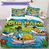 Custom Name Maya the Bee Pattern Bedding Uilt Set Uilt Cover Pillowcase Home Decoration Birthday Gift (1*duvet Cover+2*pillowcase Without Core)