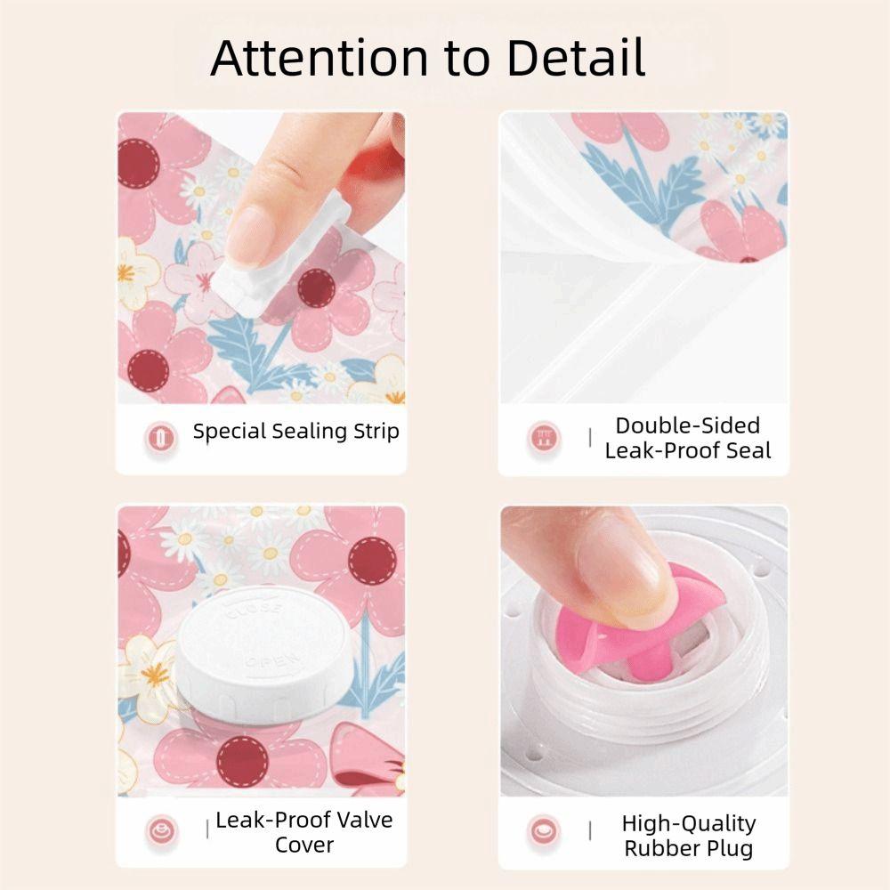 Sac de rangement sous vide en tissu à imprimé floral Sac de rangement étanche Sac de compression pour couette Rangement domestique
