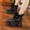 White snow boots women's 2025 winter new inner height increase women's shoes waterproof and velvet warm thick-soled versatile cotton shoes
