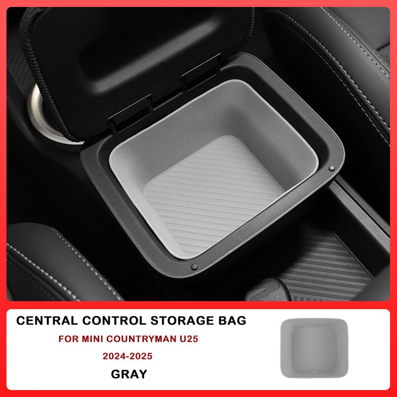For Mini Cooper U25 Countryman Car Dashboard Storage Box Central Control Storage Wireless Charging Silicone Pad Auto Accessories