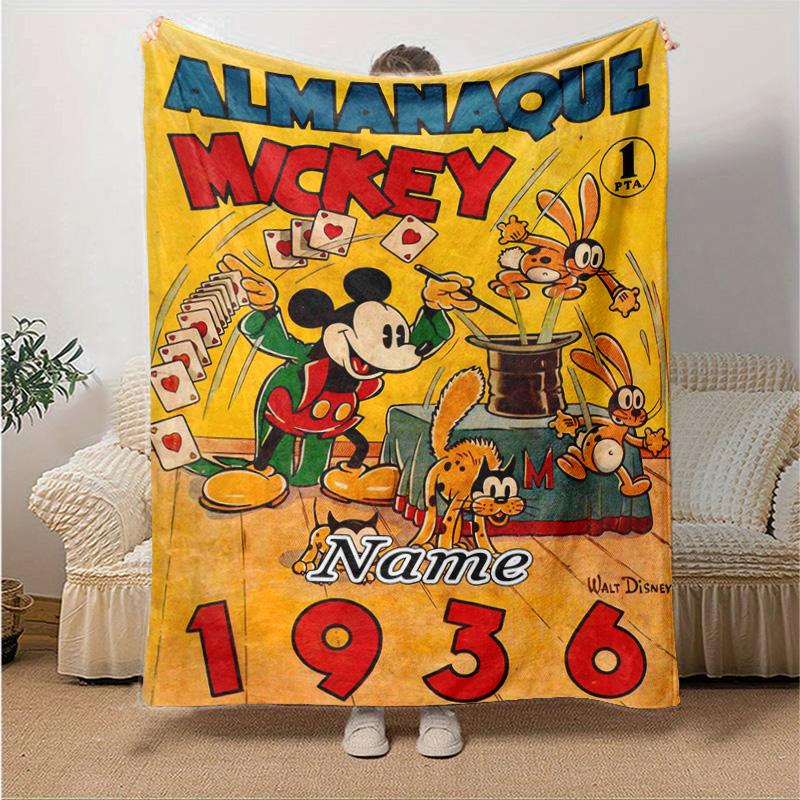 Custom 1pc Mickey Minnie Adventure Blanket, Soft And Comfortable Blanket, Casual Warm, Camping Travel Blanket, Birthday Gift Q910134