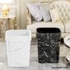 Large Capacity Faux Marble Pattern Trash Can for Office, Home, Hotel, Bathroom, & Living Room - Chinese Style