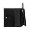 Gucci GG Emblem Emblem Brand Print Snap Fastening Grained Leather Wallet Mini Women's Black