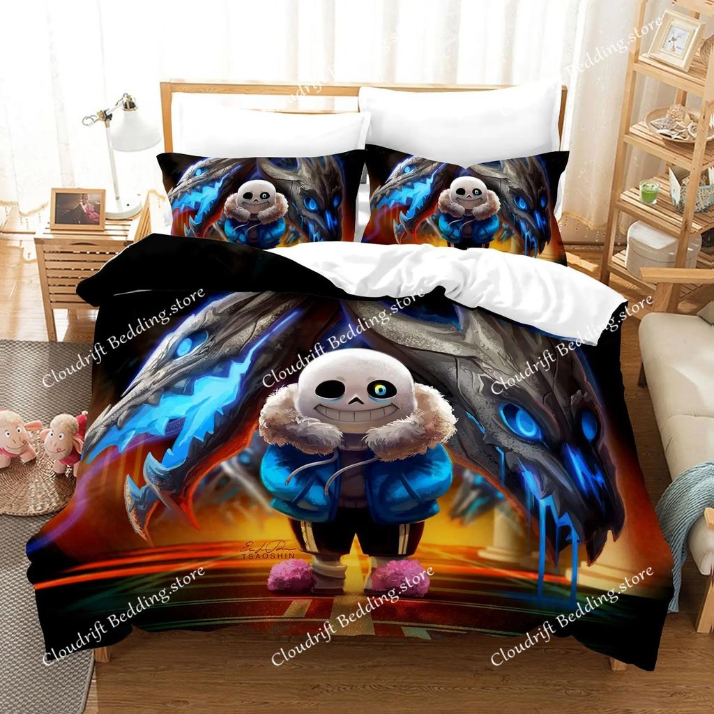 Games UNDERTALE Bedding Set Game Characters Print Duvet Cover Pillowcase Teenagers and Children Quilt Cover Various Sizes