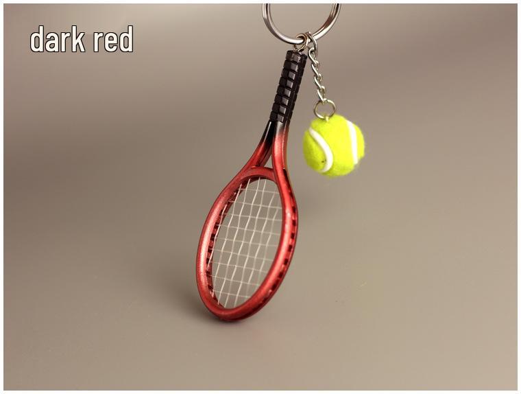 Creative Mini Tennis Racket Keychain - Promotional Sports Gift Pendant Racket Length ~10cm