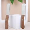 Professional Pet Grooming Knife for Dogs Cats Stainless Steel Deshedding Tool with Wooden Handle Efficient Hair Remover Comb for