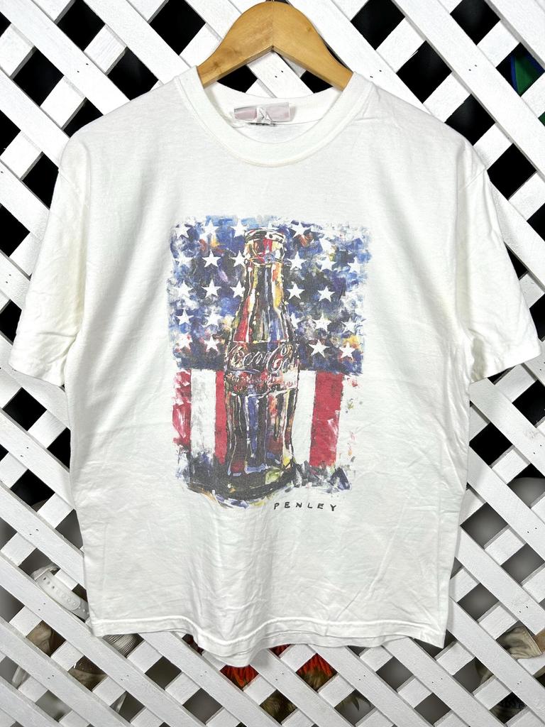 Vintage 1990s Coca Cola Coke : Steve Penley Artist Graphic Art Tshirt / Medium