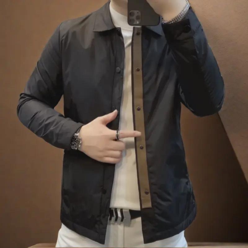 

Новая мужская куртка с лацканами, однотонная, универсальная, весенне-летняя, деловая, повседневная, корейский стиль, красивая M