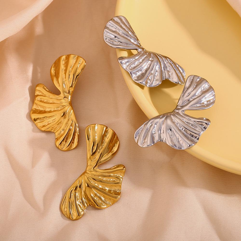 MamacitaSlay Popular Elegant Flower Elements Gold Plated Silver Color Woman stainless steel earrings Luxury quality jewelry