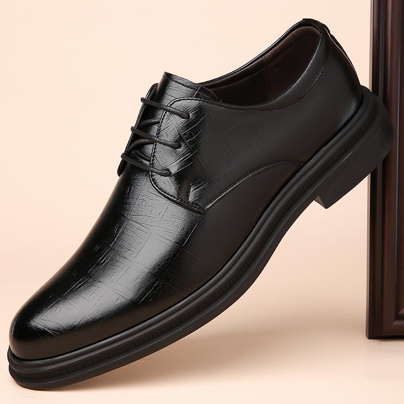 Designer Brand Men's Leather Casual Shoes Formal Occasions Men's Business Shoes Lace Up Work Shoes British Style Lace Up Style