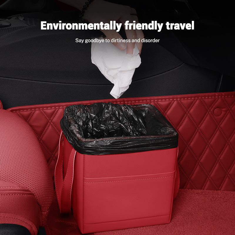 Car Leather Trash Can Vehicle Garbage Dust Case Storage Box Trash Bin For Citroen C3 C4 C5 C3-XR berlingo jumper saxo c1 c2 c5 ajd256