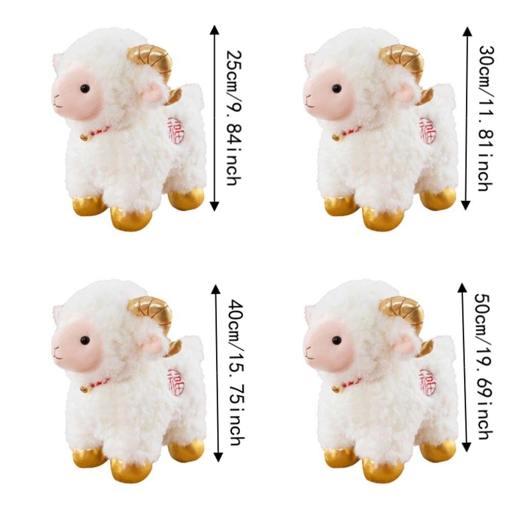 Soft Plump Design Sheep Plush Toy Curly Hair Goat Doll Zodiac Sheep Plush New Year Celebration
