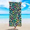 1pc Striped Ocean Element Printed Ultra-fine Fiber Beach Towel, Beach Swimming Quick Drying Absorbent Beach Towel