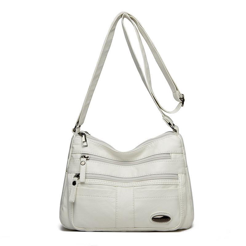 

Urban Minimalist Pu Crossbody Bag For Women With Multiple Pockets For Everyday Use White
