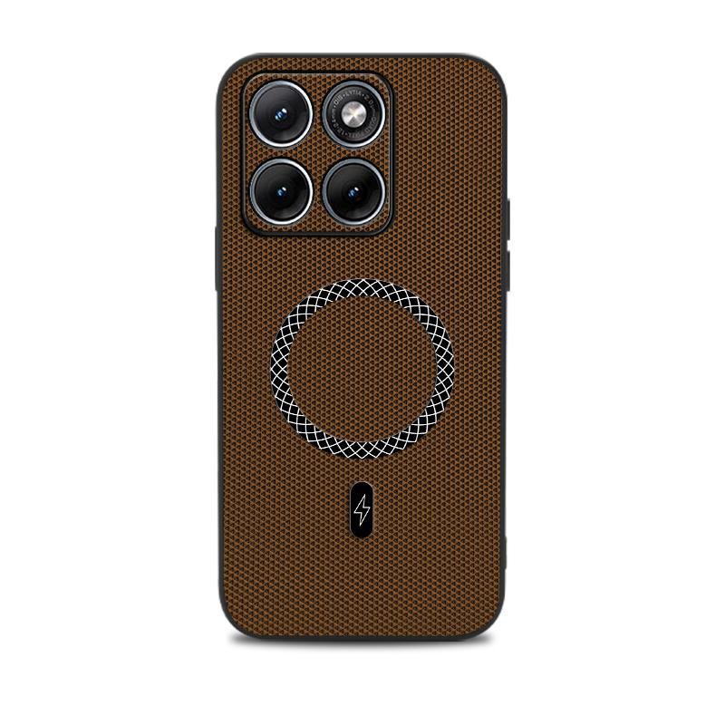 Luxe Driehoekspatroon Lederen Telefoonhoesje voor Motorola Edge 70 Fusion 60 Pro Magnetische Draadloze Oplader Achterkant