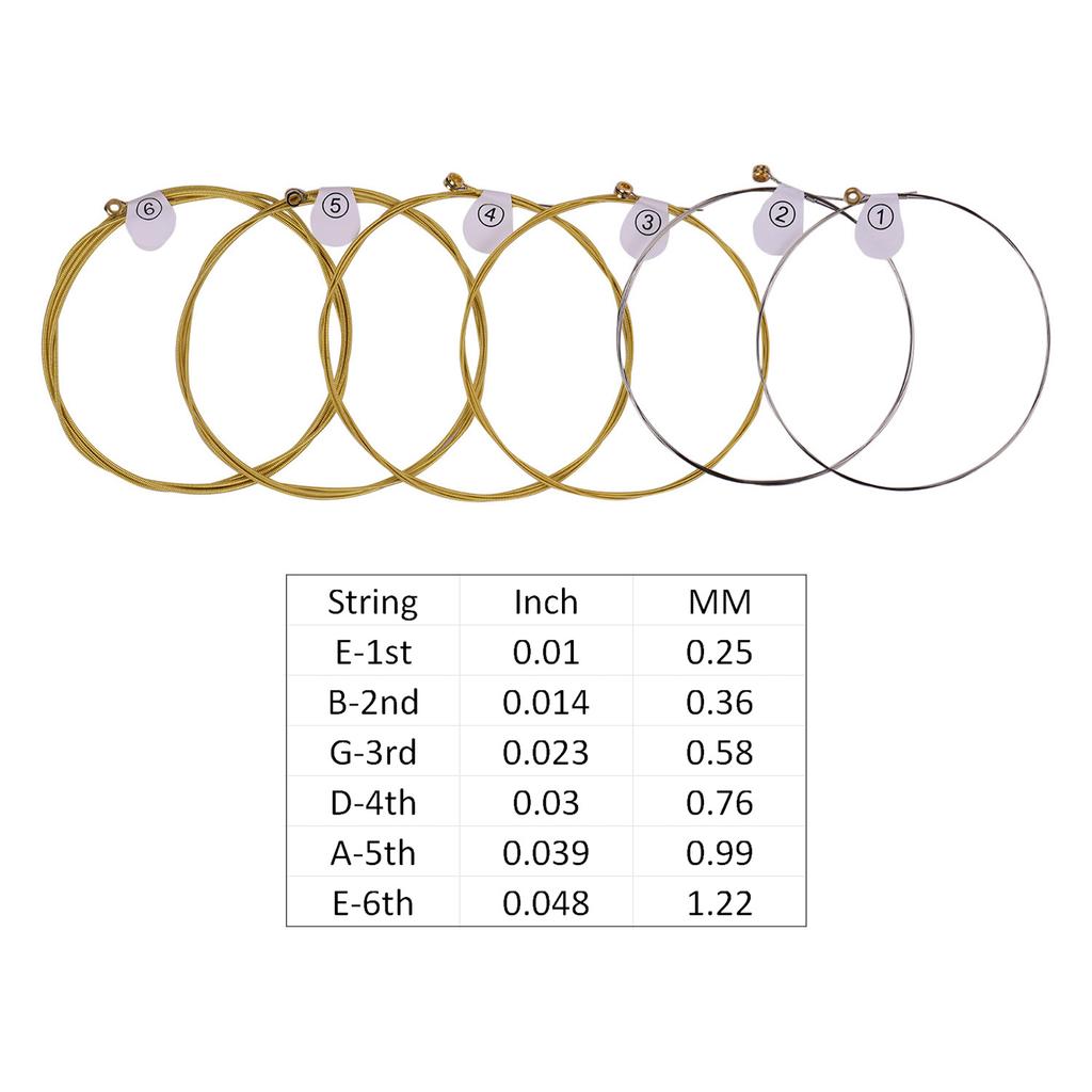 ZIKO DAG 011 Custom Light Acoustic Folk Guitar Strings High Carbon Steel Core Wire Brass Wound Corrosion Resistant 6