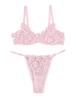 Sexy Lingerie Bra and Panty Set with Sheer Floral Sizes Plus Cute Bra [ohyeah] Embroidery, M-5XL, Sizes, See-Through Underwear,