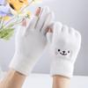 Exposed Writing Cashmere Winter Smiling Face Gloves Fingerless Gloves Cartoon Knitted Gloves