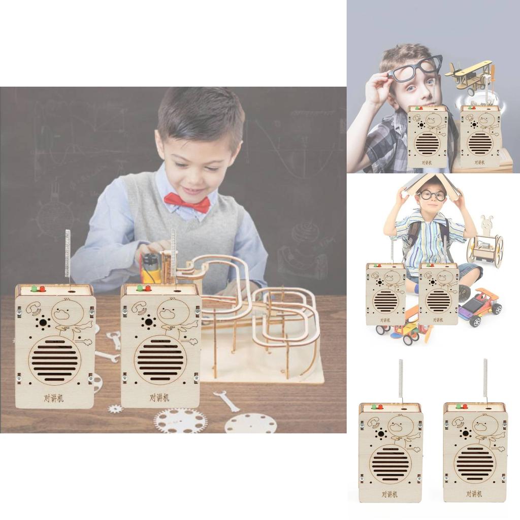 DIY Holz-Walkie-Talkie Technologie Handgemacht Kreative Erfindung Wissenschaftsexperiment Pädagogisches Modellbausatz Materialpaket