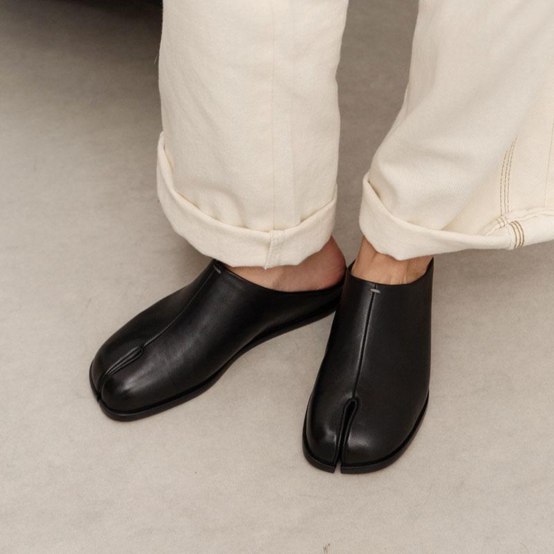 Fashion 2025 New Fashion Thick Heel Women Leather Mules Shoes Fashion Shallow Round Toe Ladies Comfort Party Wedding Pumps Slippers