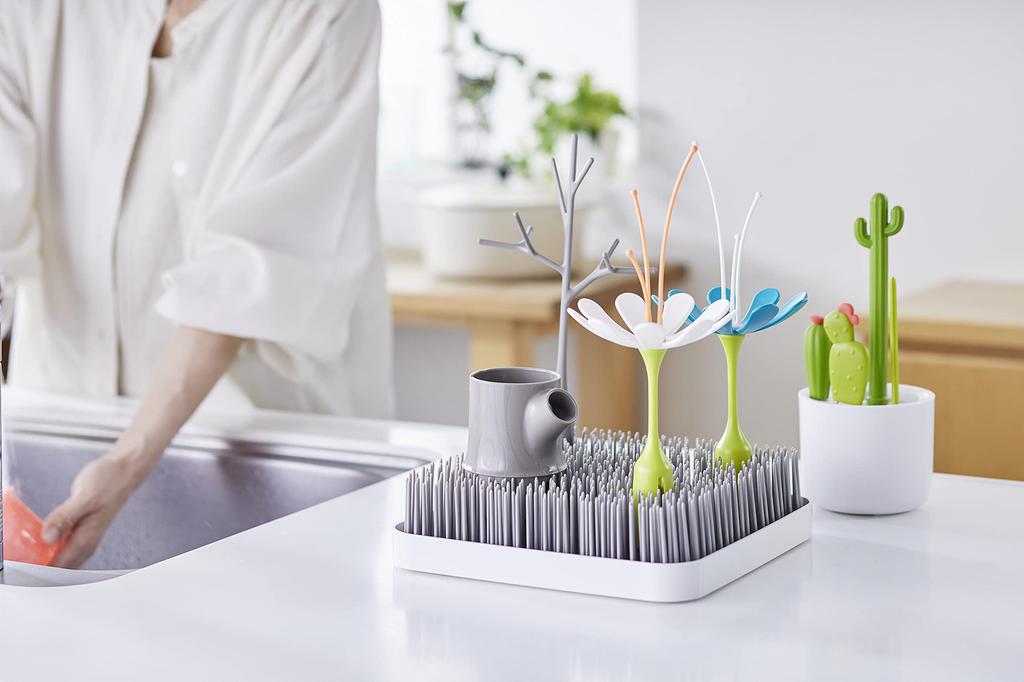 Takara Tomy Boon Dry Rack Glass GRASS Gray Baby Bottle Rack