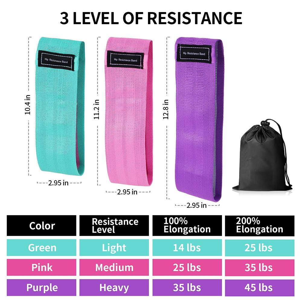 3 Levels Resistance Bands Exercise Fitness Hip Booty Bands Pilates Sport Extender Workout Strips Loops Yoga Gym Equipment