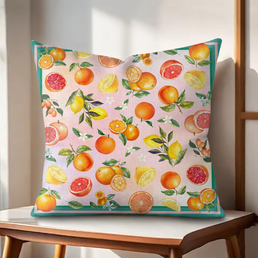 Simple Retro Cushion Cover Natural Linen Organic Fabric DoubleSided Printing Couch Pillow Covers Home Decor