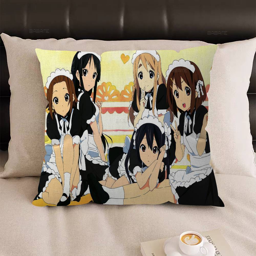 

K-ON Cartoon Cute Lolita Kawaii Girls Pillow Cushion Cover Pillowcase Living Room Sofa Home Decor Customized 12x12Inch